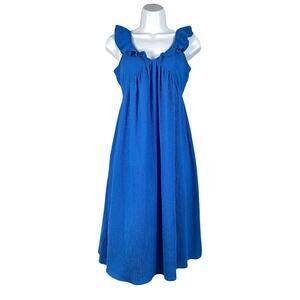 Ann Taylor MIDI Blue Casual Summer dress size  XS